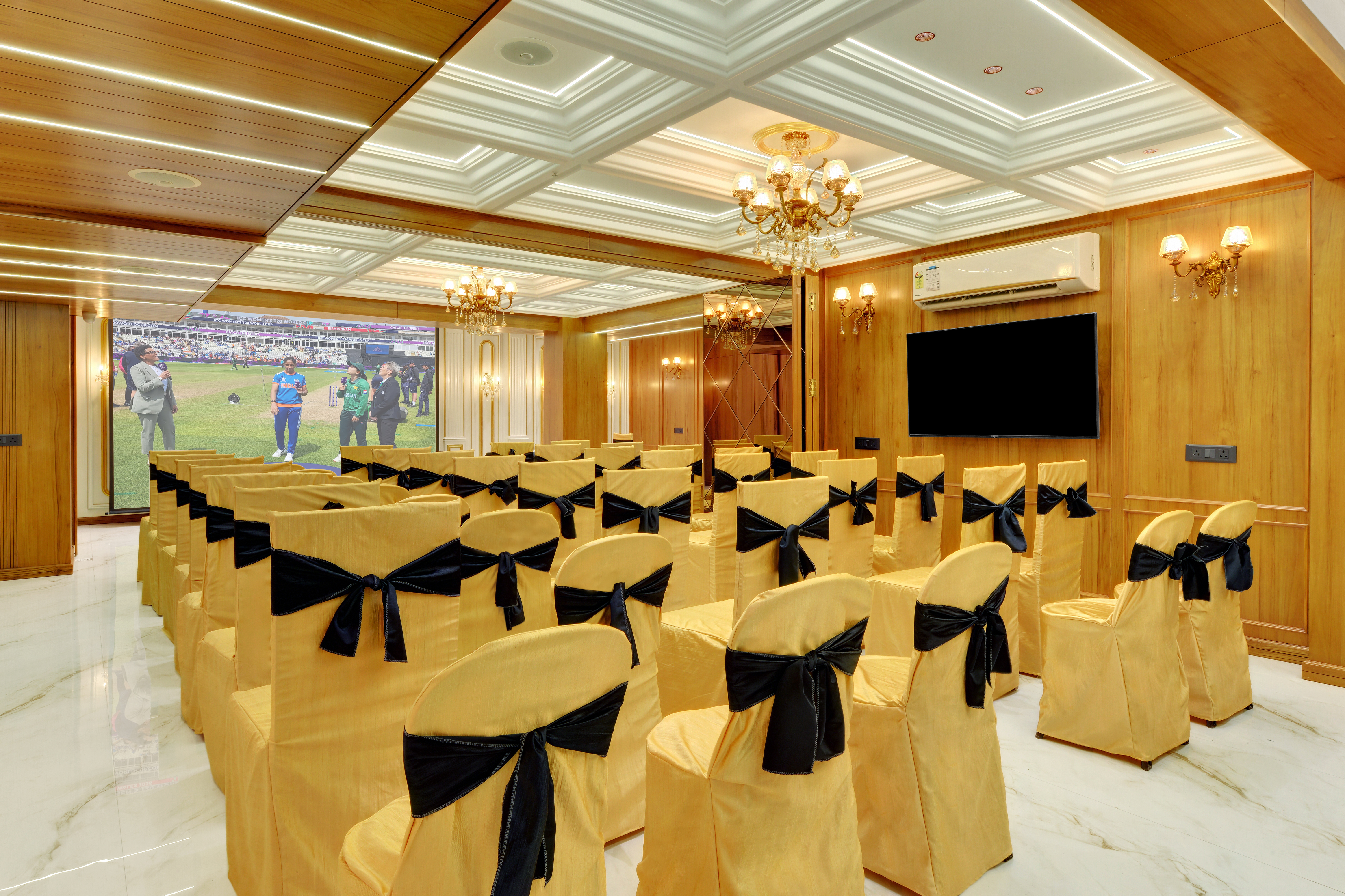 Hotel Shital Inn Conference Room with presentation display and guest seating